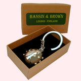 Bassin and Brown Ladybird Keyring - Silver