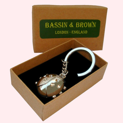 Bassin and Brown Ladybird Keyring - Silver