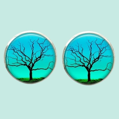 Bassin and Brown Leafless Tree - Blue and Green