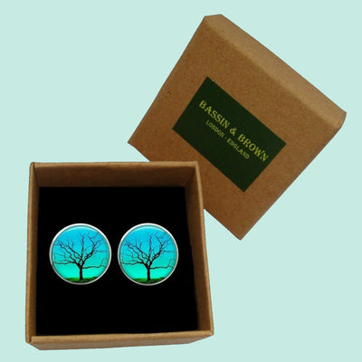 Bassin and Brown Leafless Tree - Blue and Green
