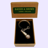 Bassin and Brown Microphone Keyring - Silver
