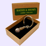 Bassin and Brown Microphone Keyring - Silver