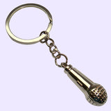 Bassin and Brown Microphone Keyring - Silver