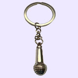 Bassin and Brown Microphone Keyring - Silver