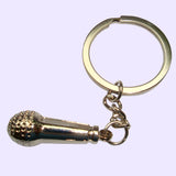 Bassin and Brown Microphone Keyring - Silver