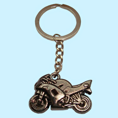 Bassin and Brown Motorbike Keyring - Black Metal