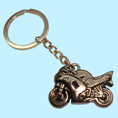 Bassin and Brown Motorbike Keyring - Black Metal