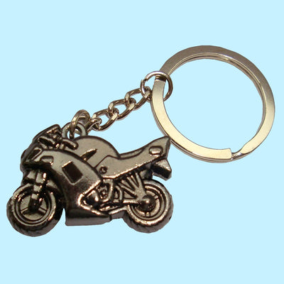 Bassin and Brown Motorbike Keyring - Black Metal