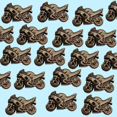 Bassin and Brown Motorbike Keyring - Black Metal