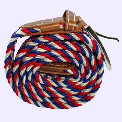 Bassin and Brown Multi Colour Woven Elasticated Belt -Red, White and Blue
