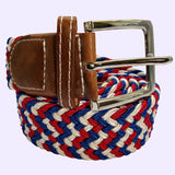 Bassin and Brown Multi Colour Woven Elasticated Belt -Red, White and Blue