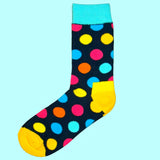 Bassin and Brown - Multi Coloured Spotted Socks - Yellow, Turquoise, Navy, Blue, Pink and Orange