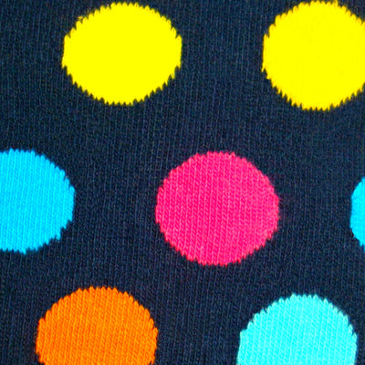 Bassin and Brown - Multi Coloured Spotted Socks - Yellow, Turquoise, Navy, Blue, Pink and Orange