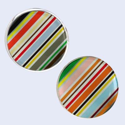 Bassin and Brown Stripe Cufflinks - Multi Colour