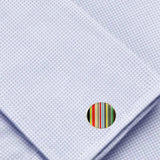 Bassin and Brown Stripe Cufflinks - Multi Colour