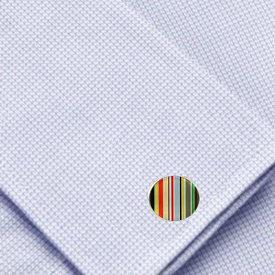 Bassin and Brown Stripe Cufflinks - Multi Colour