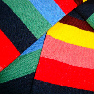 Bassin and Brown Multi Coloured Stripe Socks - Navy.Red.Yellow.Pink.Blue.Green.Brown