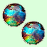 Bassin and Brown Nebula and Galaxy Cufflinks  -Blue, Green and Wine