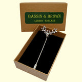 Bassin and Brown Stag Lapel Pin - Silver