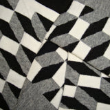 Bassin and Brown Opitical Check Socks - Black.Grey.White