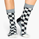 Bassin and Brown Opitical Check Socks - Black.Grey.White