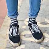 Bassin and Brown Opitical Check Socks - Black.Grey.White
