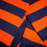 Bassin and Brown Hooped Striped Cotton Socks - Orange and Navy