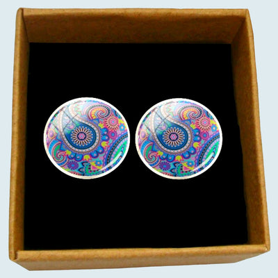 Bassin and Brown Paisley Cufflinks - Blue