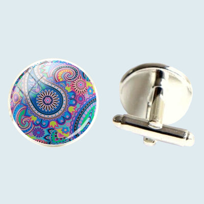 Bassin and Brown Paisley Cufflinks - Blue
