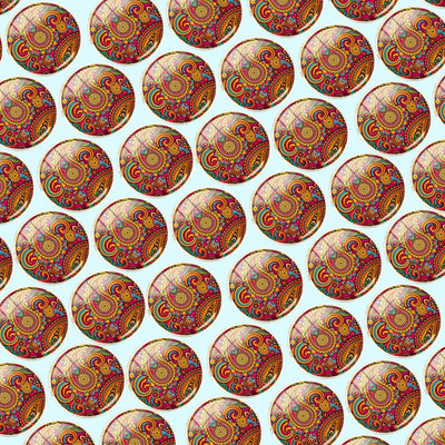 Bassin and Brown Paisley Cufflinks - Wine and Yellow