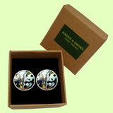 Bassin and Brown Panda Bears Cufflnks -  Black/White