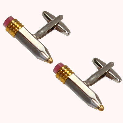 Bassin and Brown Pencil Cufflinks - Silver/Gold