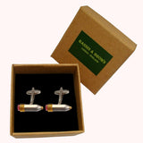 Bassin and Brown Pencil Cufflinks - Silver/Gold