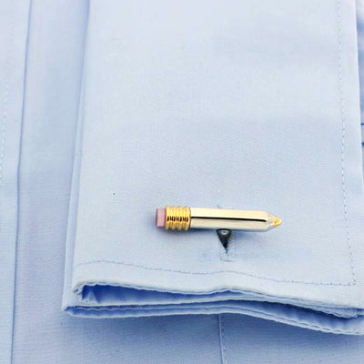 Bassin and Brown Pencil Cufflinks - Silver/Gold