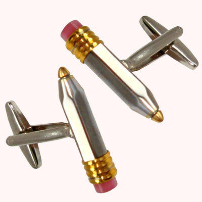 Bassin and Brown Pencil Cufflinks - Silver/Gold