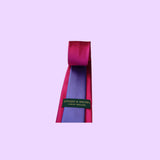 Bassin and Brown Two Colour Plain Woven Silk Tie Pink/Lilac