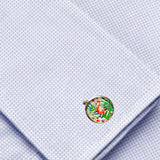 Bassin and Brown Flamingo Cufflinks - Pink.Green.White