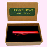 Bassin and Brown Plain Metallic Tie Bar - Red