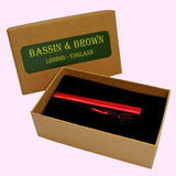 Bassin and Brown Plain Metallic Tie Bar - Red