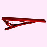 Bassin and Brown Plain Metallic Tie Bar - Red