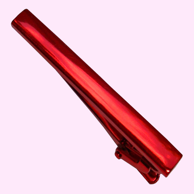 Bassin and Brown Plain Metallic Tie Bar - Red