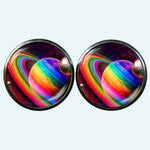 Bassin and Brown Planets and Rings Cufflinks - Multi Colour