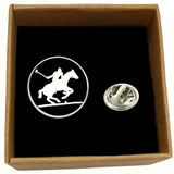 Bassin and Brown Polo Player Jacket Lapel Pin - Black/White