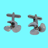 Bassin and Brown Propeller Cufflinks - Silver