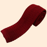 Bassin and Brown Plain Knitted Silk Tie Red
