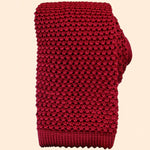 Bassin and Brown Plain Knitted Silk Tie Red
