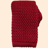 Bassin and Brown Plain Knitted Silk Tie Red