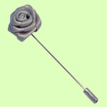 Bassin and Brown Grey Rose Flower Jacket Lapel Pin