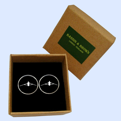 Bassin and Brown Rower Cufflinks - Black and White