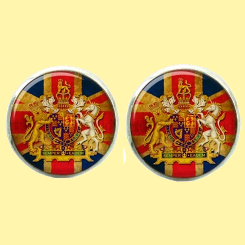 Bassin and Brown Vintage British Union Jack Flag Cufflinks -  Red/White/Blue